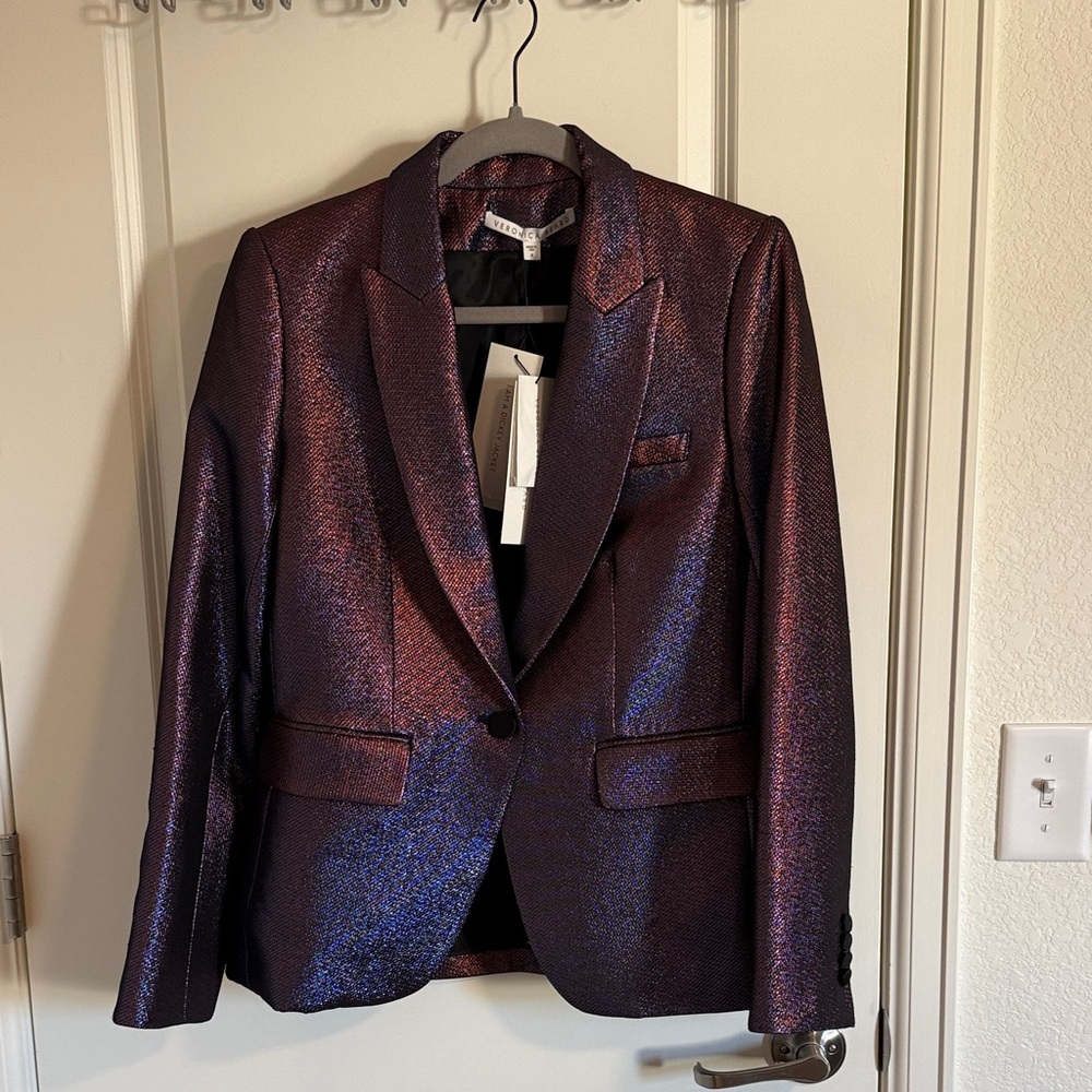 NWT Rare Veronica Beard Metallic Purple Blazer